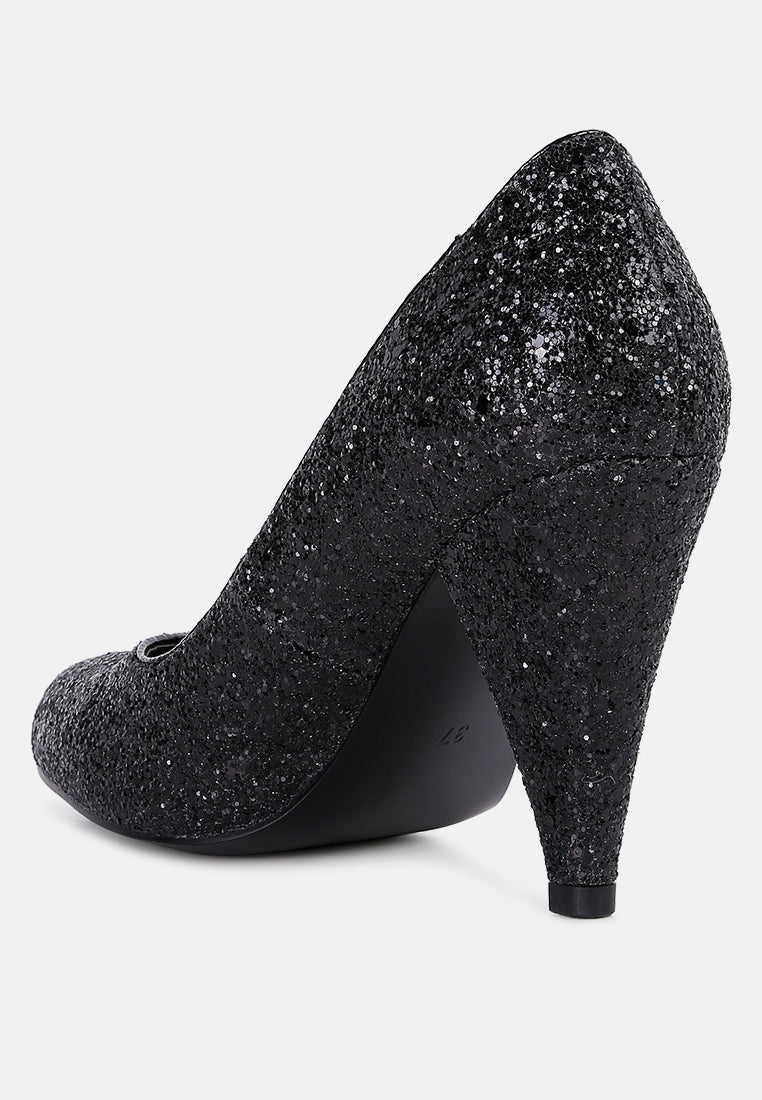 sugar plum glitter conical heel pumps-12