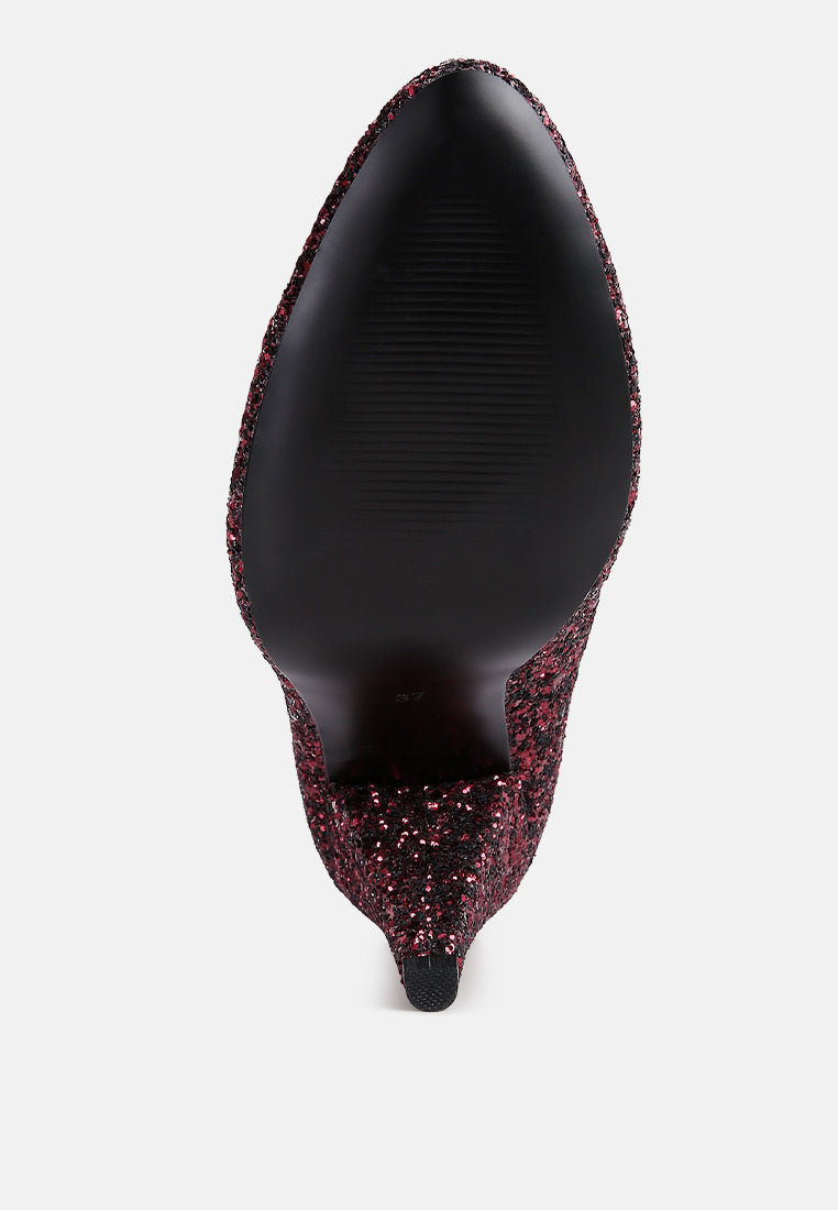 sugar plum glitter conical heel pumps-9