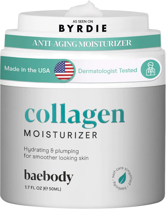 Baebody Critically Acclaimed Vegan Collagen Moisturizer for Face, Collagen Cream for Men & Women, Anti Aging Moisturizer, Neck & Décollet Firming Collagen Face Cream 1.7 fl oz