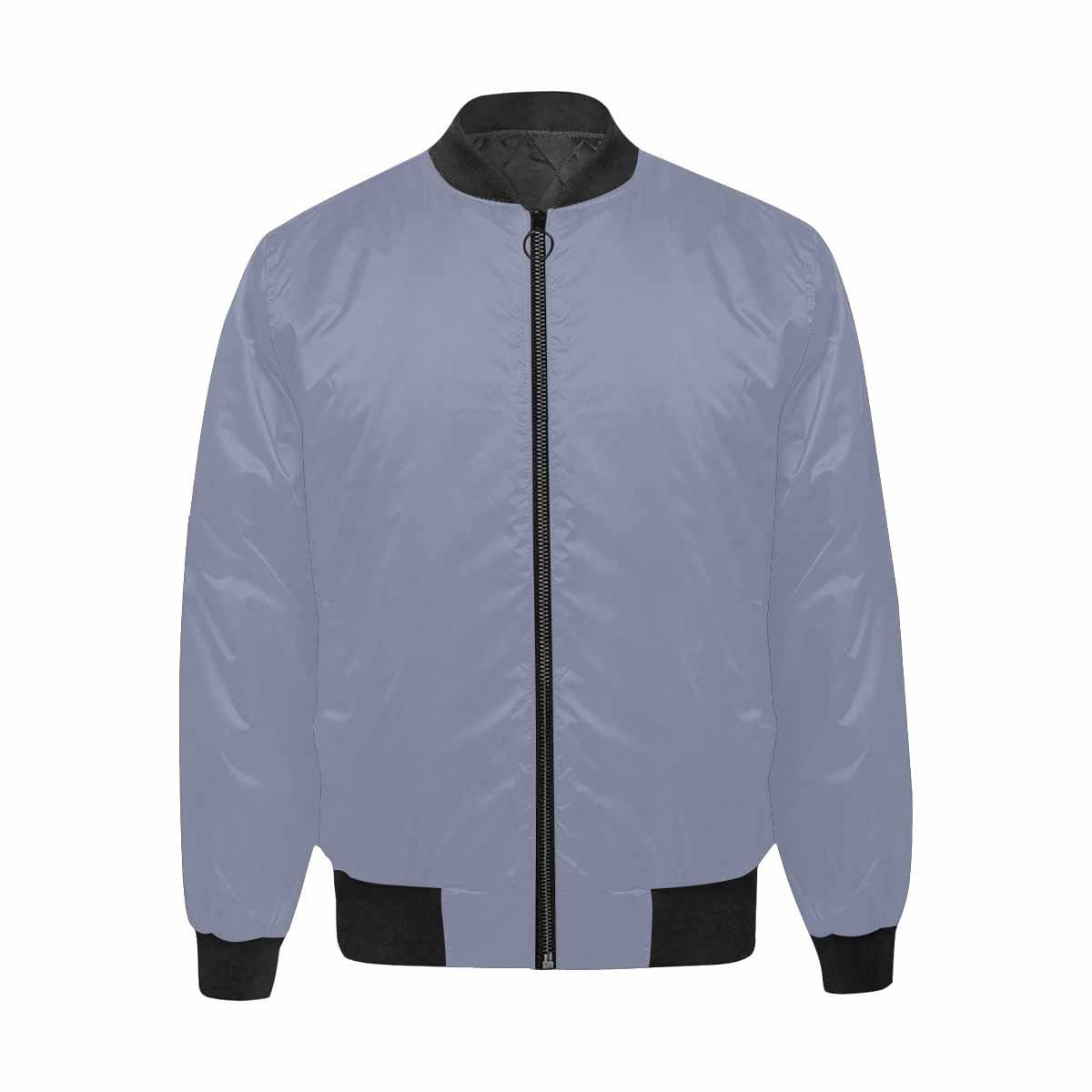 Mens Jacket, Cool Gray And Black Bomber Jacket-2