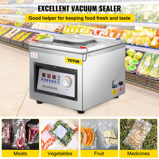 VEVOR Chamber Vacuum Sealer DZ-260C Kitchen Food Chamber Vacuum Sealer, 110V Packaging Machine Sealer for Food Saver, Home, Commercial Using-0