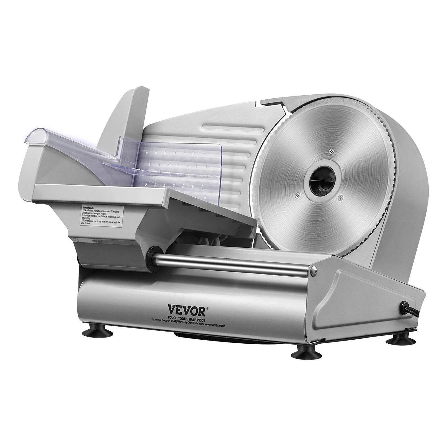 VEVOR Meat Slicer, 180W Electric Deli Food Slicer with 7.5" SUS420 Stainless Steel Blade and Blade Guard, 0 - 0.6 inch Adjustable Thickness for Home Use, Easy to Clean, Cut Meat, Bread, Ham and Cheese-8