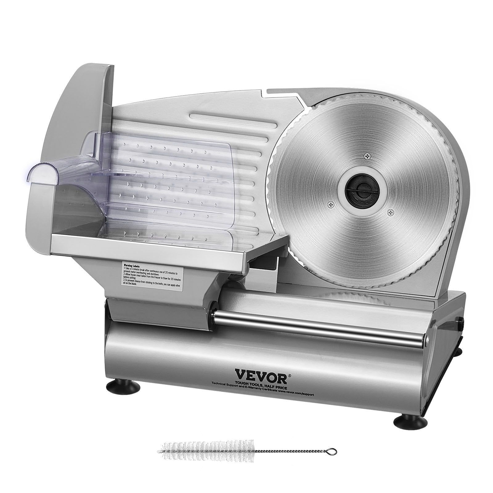 VEVOR Meat Slicer, 180W Electric Deli Food Slicer with 7.5" SUS420 Stainless Steel Blade and Blade Guard, 0 - 0.6 inch Adjustable Thickness for Home Use, Easy to Clean, Cut Meat, Bread, Ham and Cheese-7