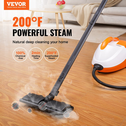 VEVOR Steam Cleaner for Home Use, Portable Steam Cleaner with 20 Accessories, 51oz Tank & 18ft Power Cord, Steamer for Deep Cleaning Floors, Windows, Grout, Grills, Cars, and More-0