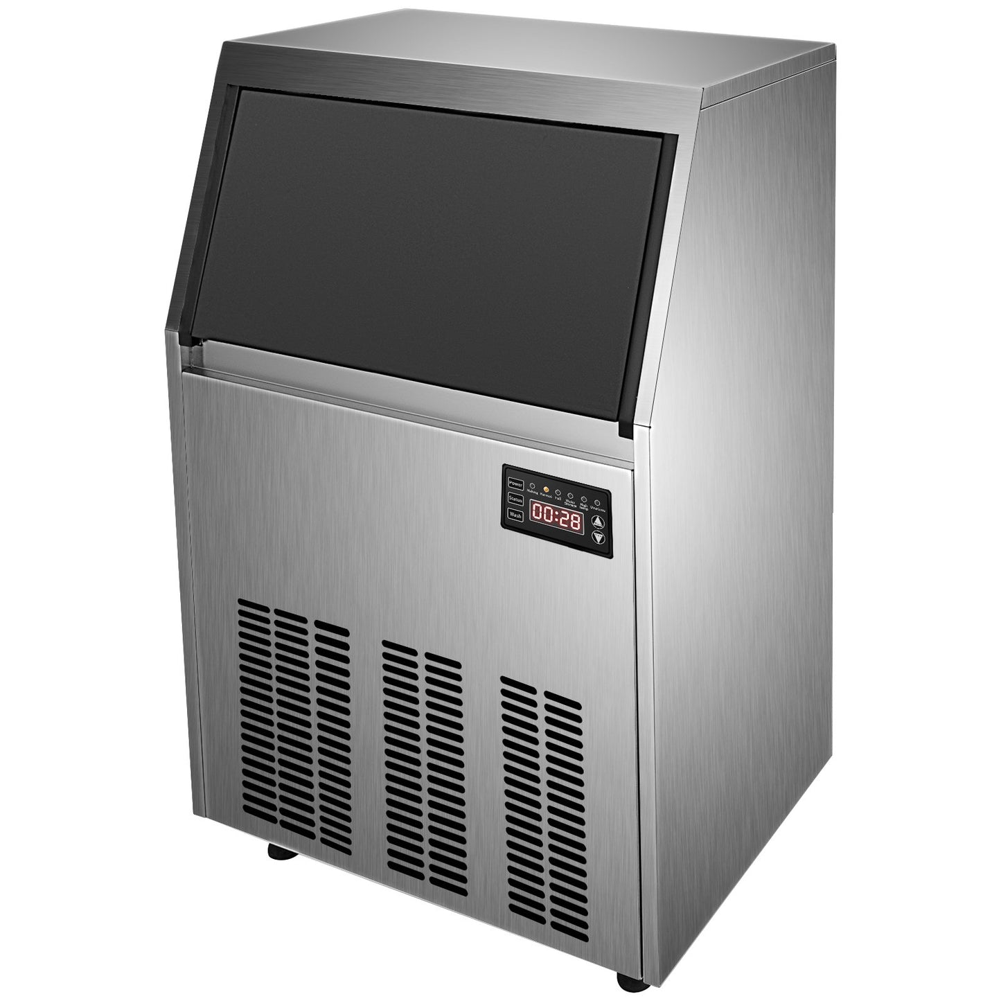 VEVOR 110V Commercial Ice Maker 110LBS/24H with 44lbs Storage Capacity Stainless Steel Commercial Ice Machine 40 Ice Cubes Per Plate Industrial Ice Maker Machine Auto Clean for Bar Home Supermarkets-8
