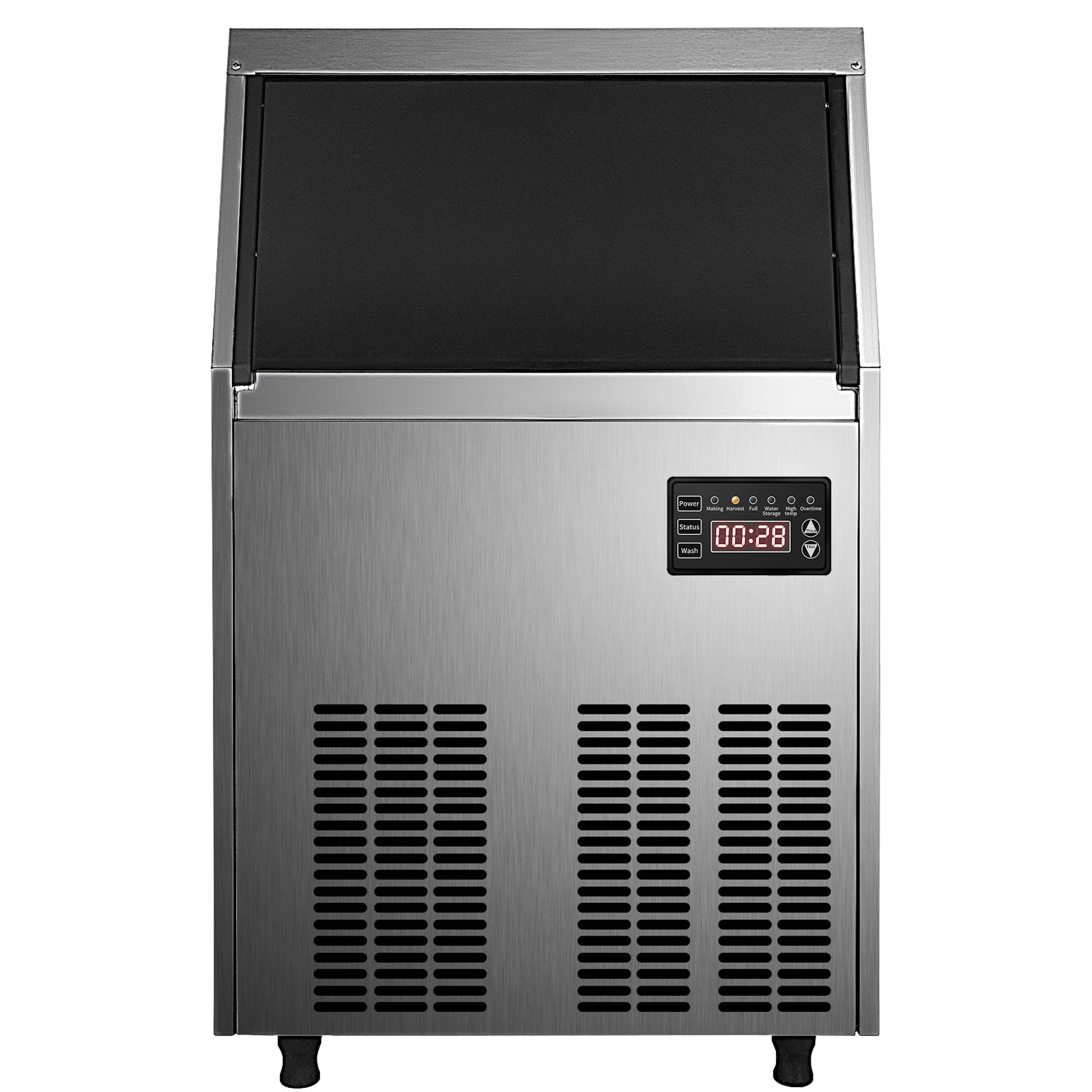 VEVOR 110V Commercial Ice Maker 110LBS/24H with 44lbs Storage Capacity Stainless Steel Commercial Ice Machine 40 Ice Cubes Per Plate Industrial Ice Maker Machine Auto Clean for Bar Home Supermarkets-9