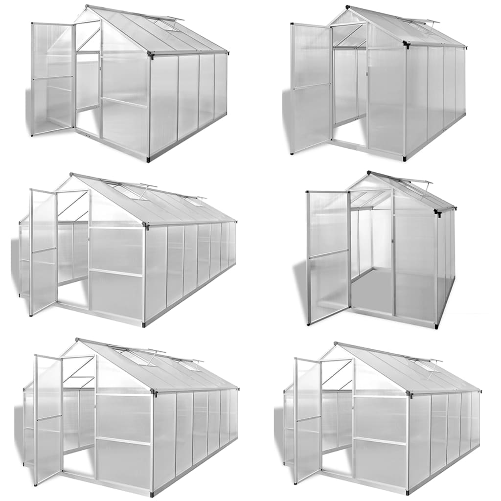 vidaXL Greenhouse Outdoor Grow House Green House with Base Frame Aluminum-32