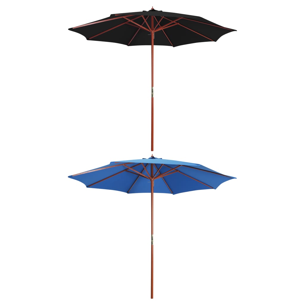 vidaXL Outdoor Umbrella Parasol with Crank Patio Sunshade Bamboo and Wood-6