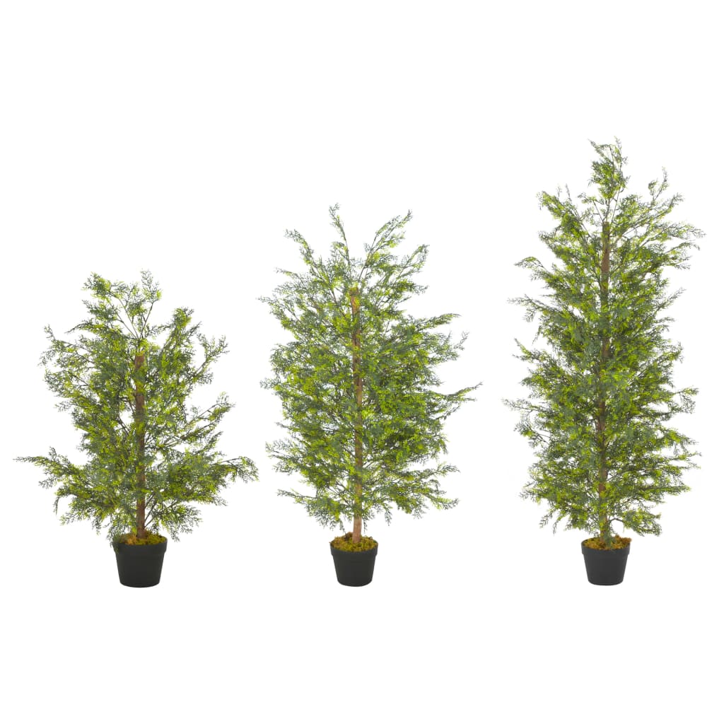 vidaXL Artificial Plant Cypress Tree Fake Outdoor Plant with Pot Green 35.4"-6