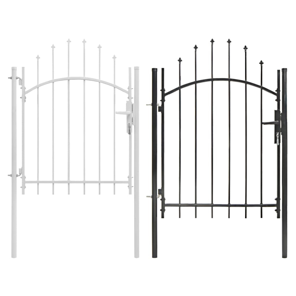 vidaXL Fence Gate Metal Fence Post Garden Gate for Outdoor Patio Lawn Steel-9