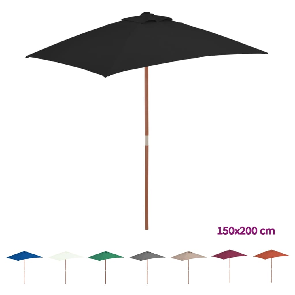 vidaXL Outdoor Umbrella Parasol Pully System Patio Sunshade Bamboo and Wood-15