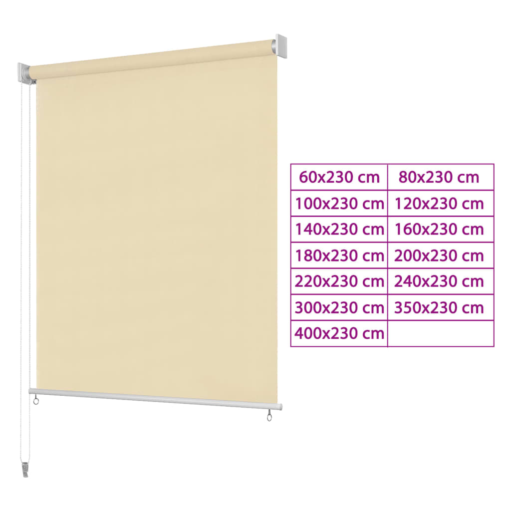 vidaXL Outdoor Roller Blind 39.4"x90.6" Cream-28