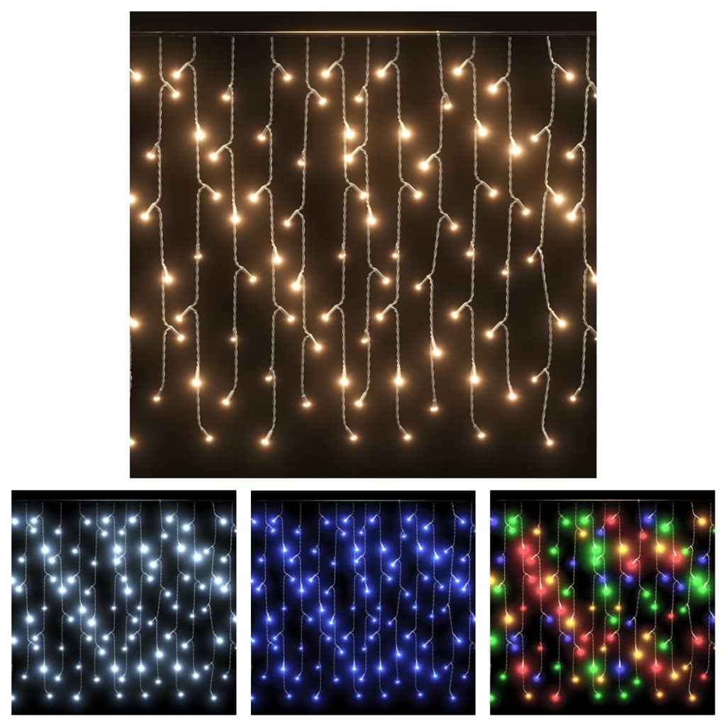 vidaXL Christmas Lighting Outdoor Xmas LED Curtain Icicle Lights with 8 Models-0