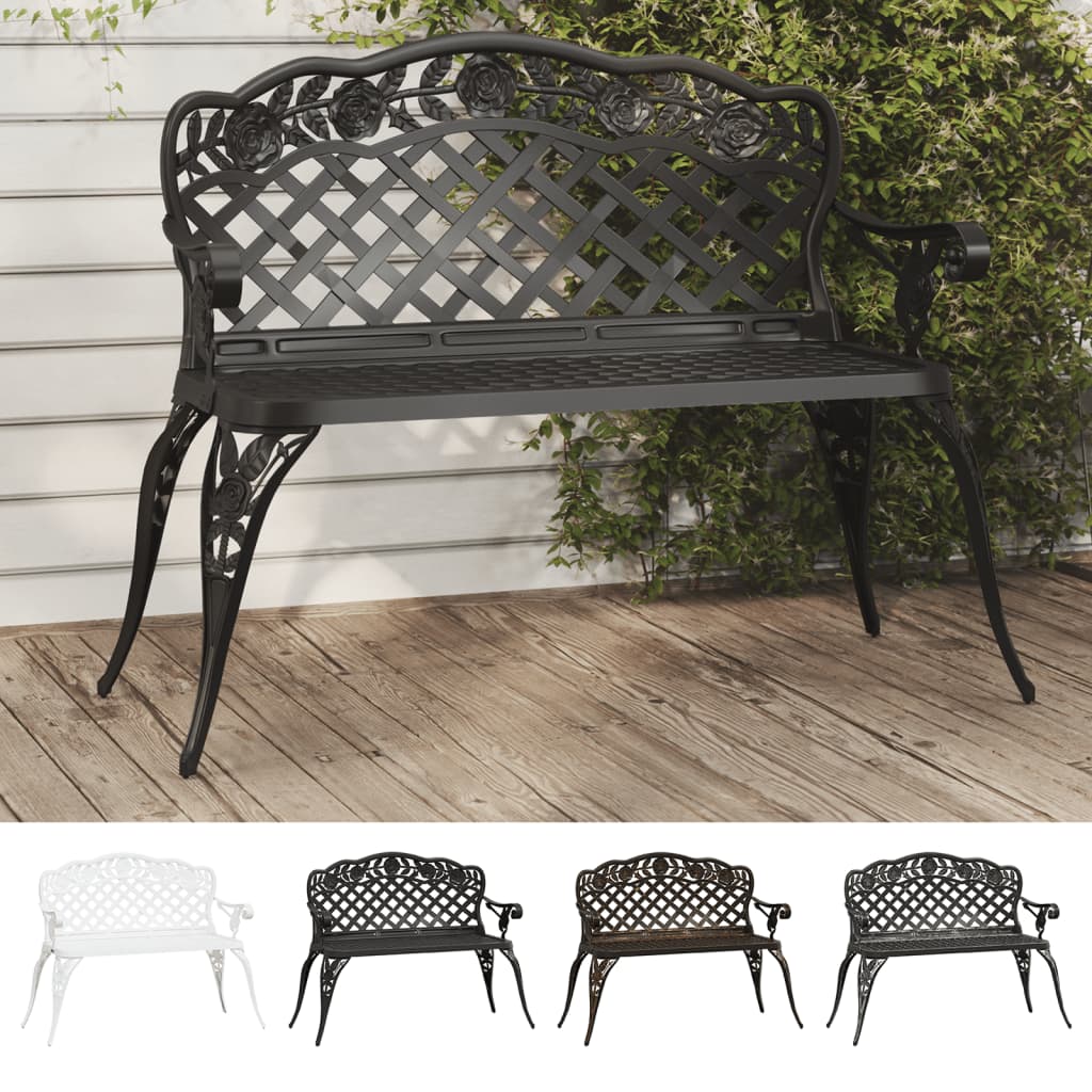 vidaXL Outdoor Patio Bench Outdoor Bench Chair for Backyard Cast Aluminum-14