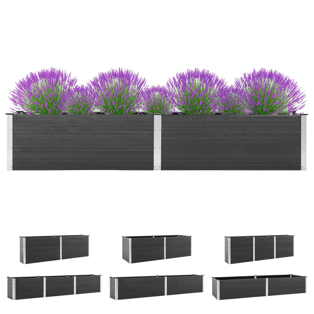 vidaXL Raised Garden Bed Raised Flower Bed Plant Box Outdoor Planter Gray WPC-3