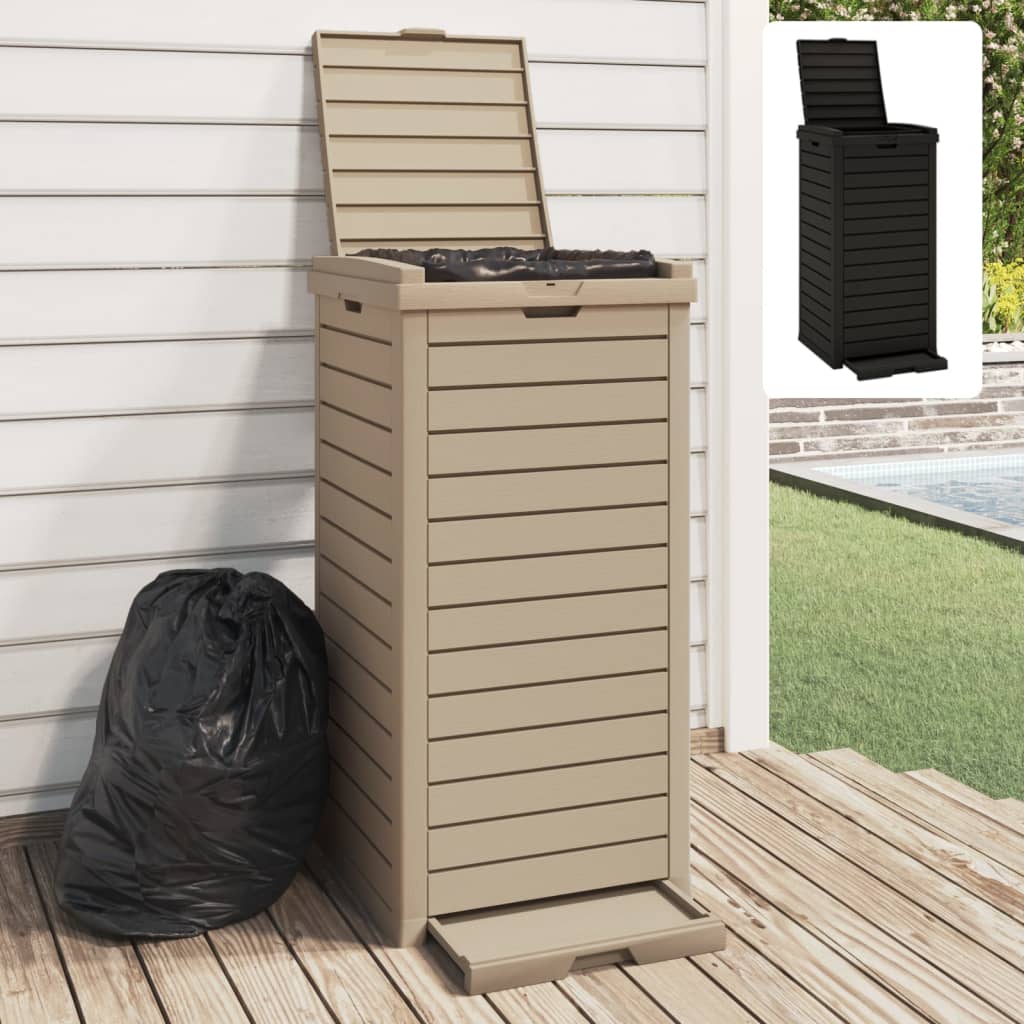 vidaXL Trash Can Garbage Can Trash Bin for Backyard Outdoor Polypropylene-7