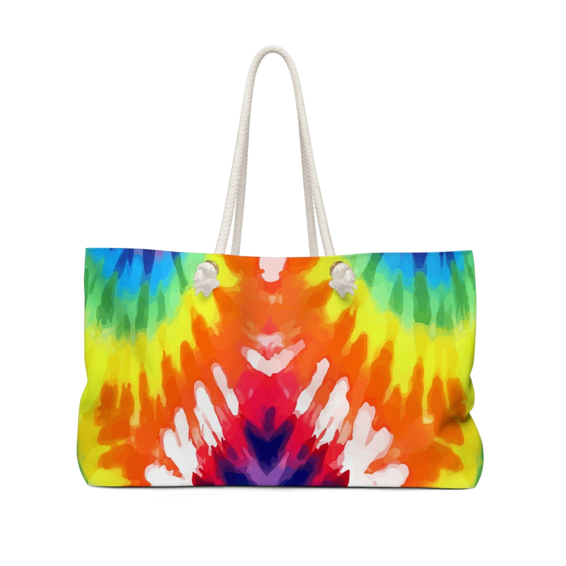 Weekender Tote Bag For Work/school/travel, Psychedelic Rainbow Tie Dye-0