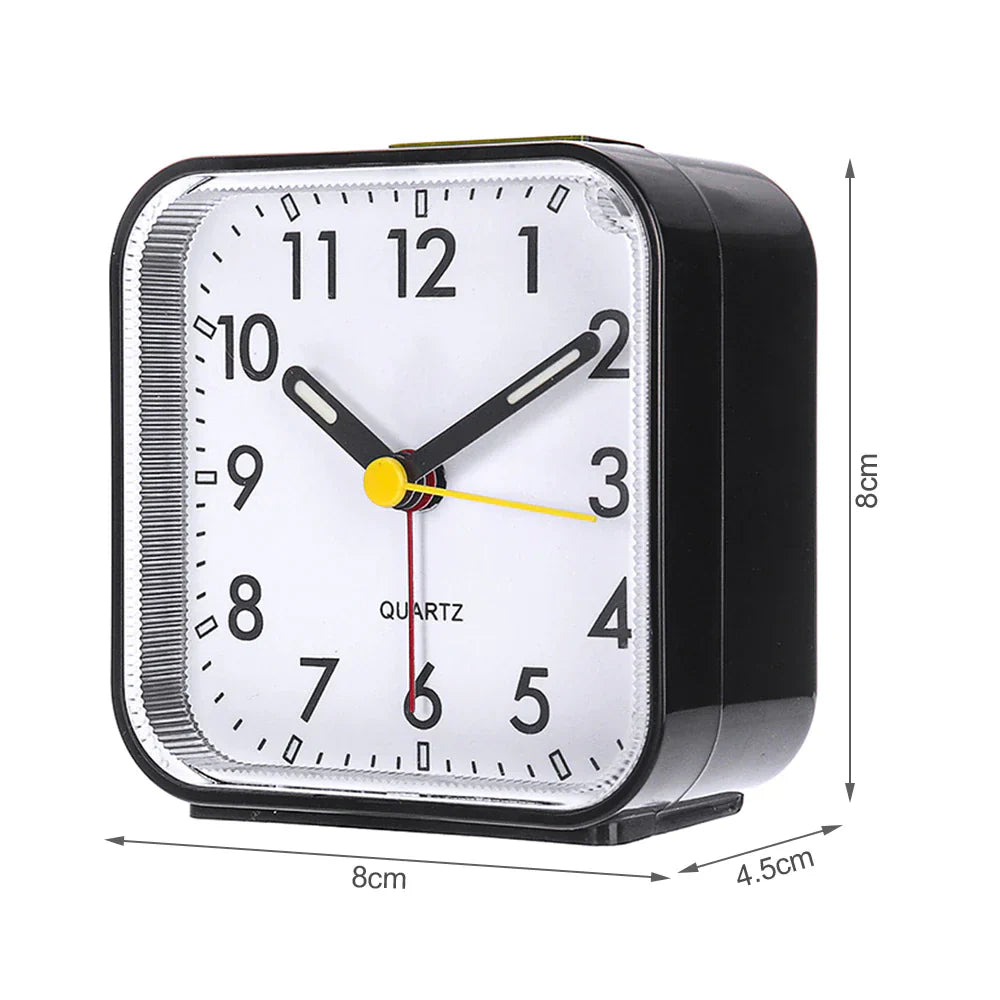 LED Desk Alarm Clock Nightlight Snooze Quiet Non Ticking Battery Powered Bedroom