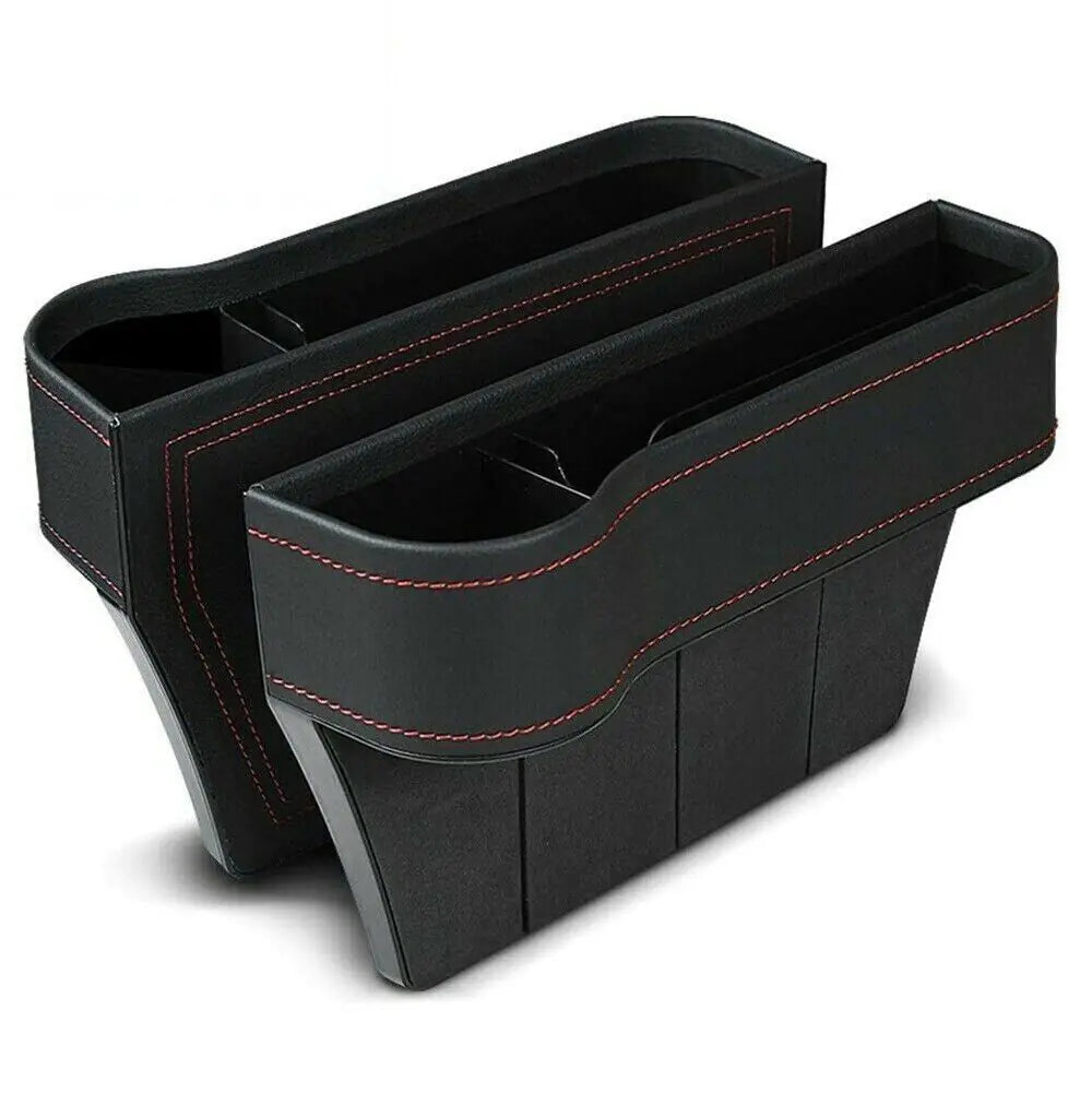 2 PCS Auto Car Seat Gap Catcher Organizer Storage Box Pocket w/ Cup Holder Side