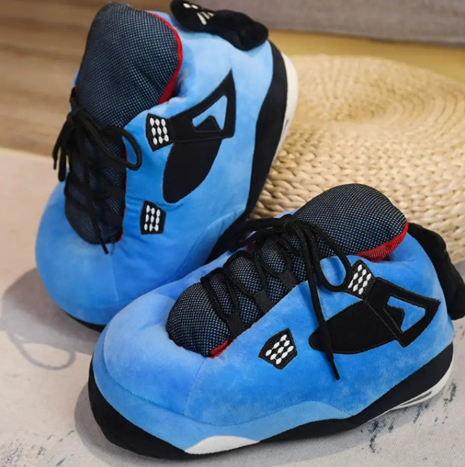 AJ 4 Blue Retro Novelty Slippers