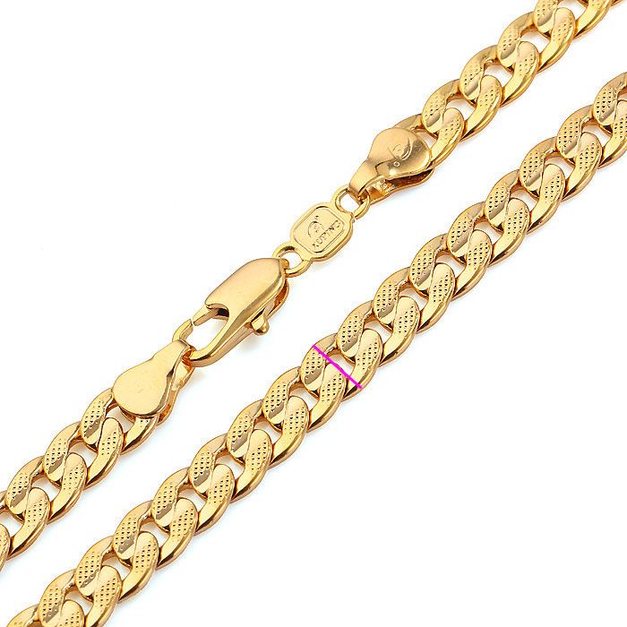 Main Stone Color: NO,Metal color: 14K Gold Plated - Free shipping stylish simplicity 23.6 "8 mm wide 14k gold men jewelry necklace snake chain 100% real gold, not solid not money.