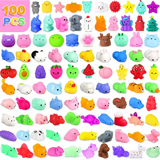 UMIKU 100Pcs Mochi Squishy Toy Party Favors for Kid Animal Squishies Kawaii Mini