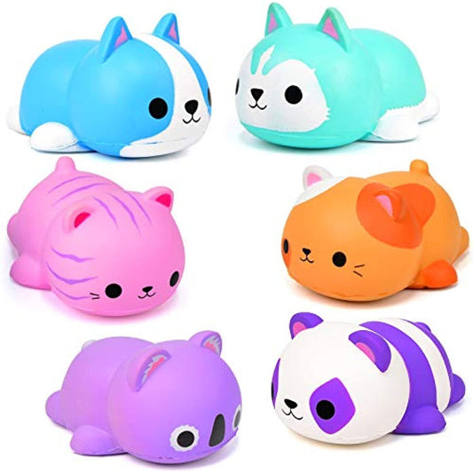 6PCS Jumbo Squishies Slow Rising Squishies Animal Newest Cat Squishy Toys Party