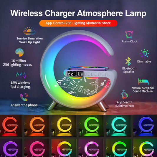 Intelligent Atmosphere Lamp Bluetooth Speaker Wireless Charger Bedside Lamp Sunr