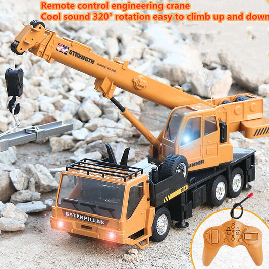 Wireless remote control truck crane toy Rechargeable remote control lift simula