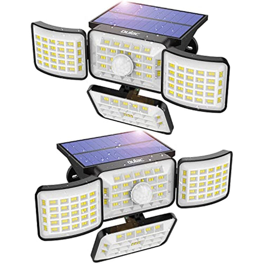 Solar Outdoor Lights, 250 LED Motion Sensor Lights, 3 Modes IP68 Waterproof