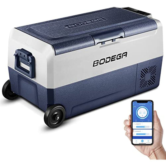 【Upgraded】BODEGA 12 Volt Car Refrigerator, Portable Freezer, Car Fridge Dual