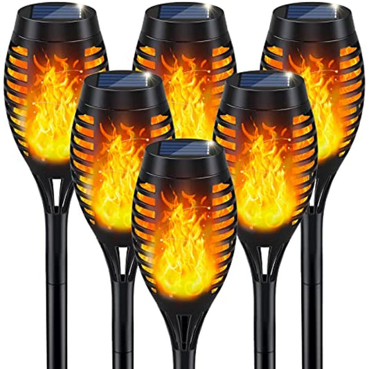 Solar Outdoor Lights, Solar Tiki Torches with Flickering Flame, Decorative