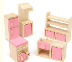 High-end DIY creative puzzle mini simulation small furniture play house children's wooden toys