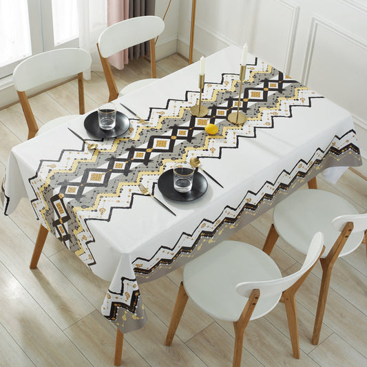 Color: Line, Bedding Size: 80x120cm - Tablecloth Waterproof, Anti-Scald, Oil-Proof, Disposable Pvc Coffee Table Pad Nordic Rectangular Plastic Dining Table