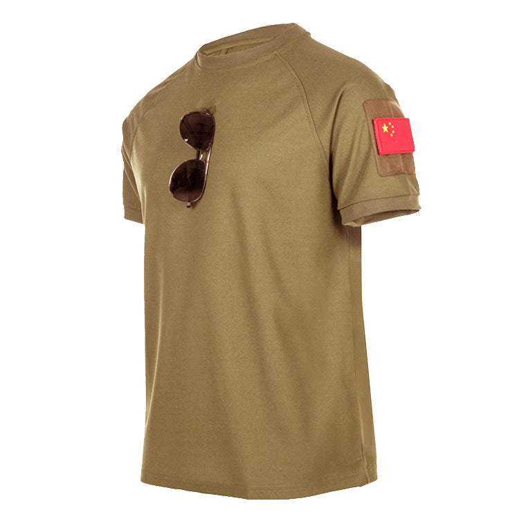 Round Neck Short Sleeve Military Fan Plus Size Tactical T-shirt