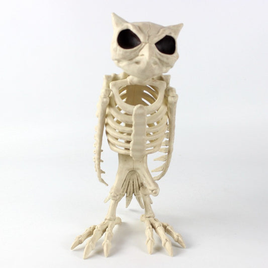 Size: 34cm, style: Owl - Halloween Decoration Artificial Animal Skeleton