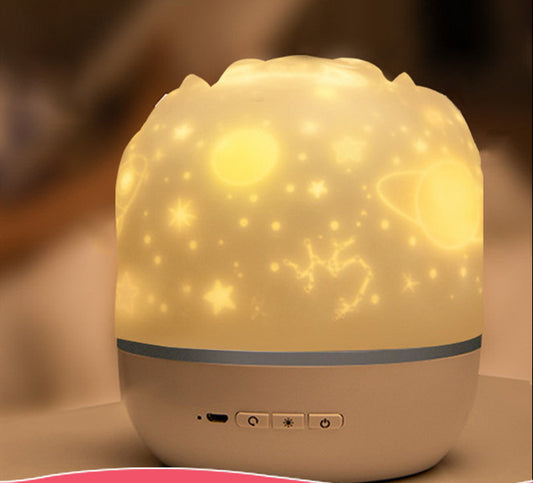 Style: 1style - Music Projector Night Light with BT Speaker Chargeable Universe Starry Sky Rotate LED Lamp Colorful Flashing Star