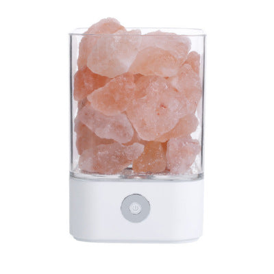 Color: White - USB Crystal Light Himalayan Salt LED Lamp