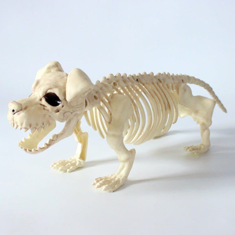 Size: 52cm, style: Short dog - Halloween Decoration Artificial Animal Skeleton