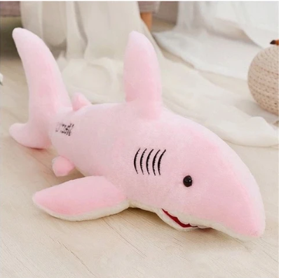 Size: 80cm, Color: Pink - Large  Shark Soft Stuffed Plush Toy