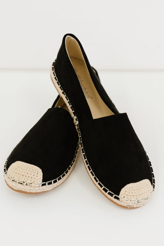 Casual Black Espadrille Shoes - American Smart