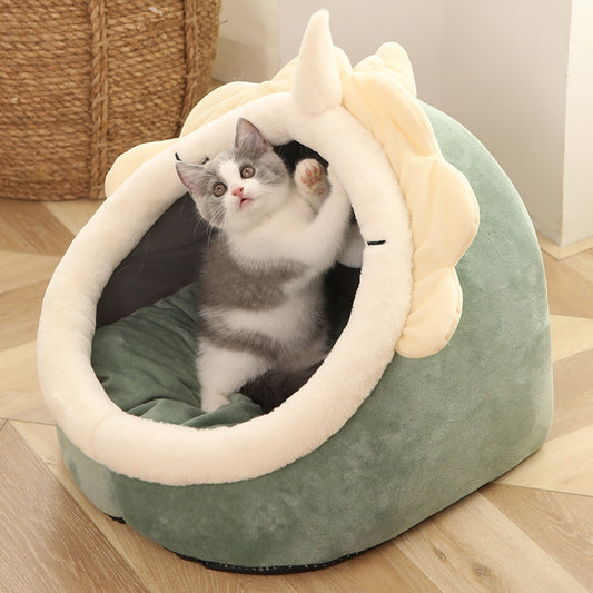 Color: Green, style: Ordinary-L, Size:  - Cat litter four seasons universal cat house villa home