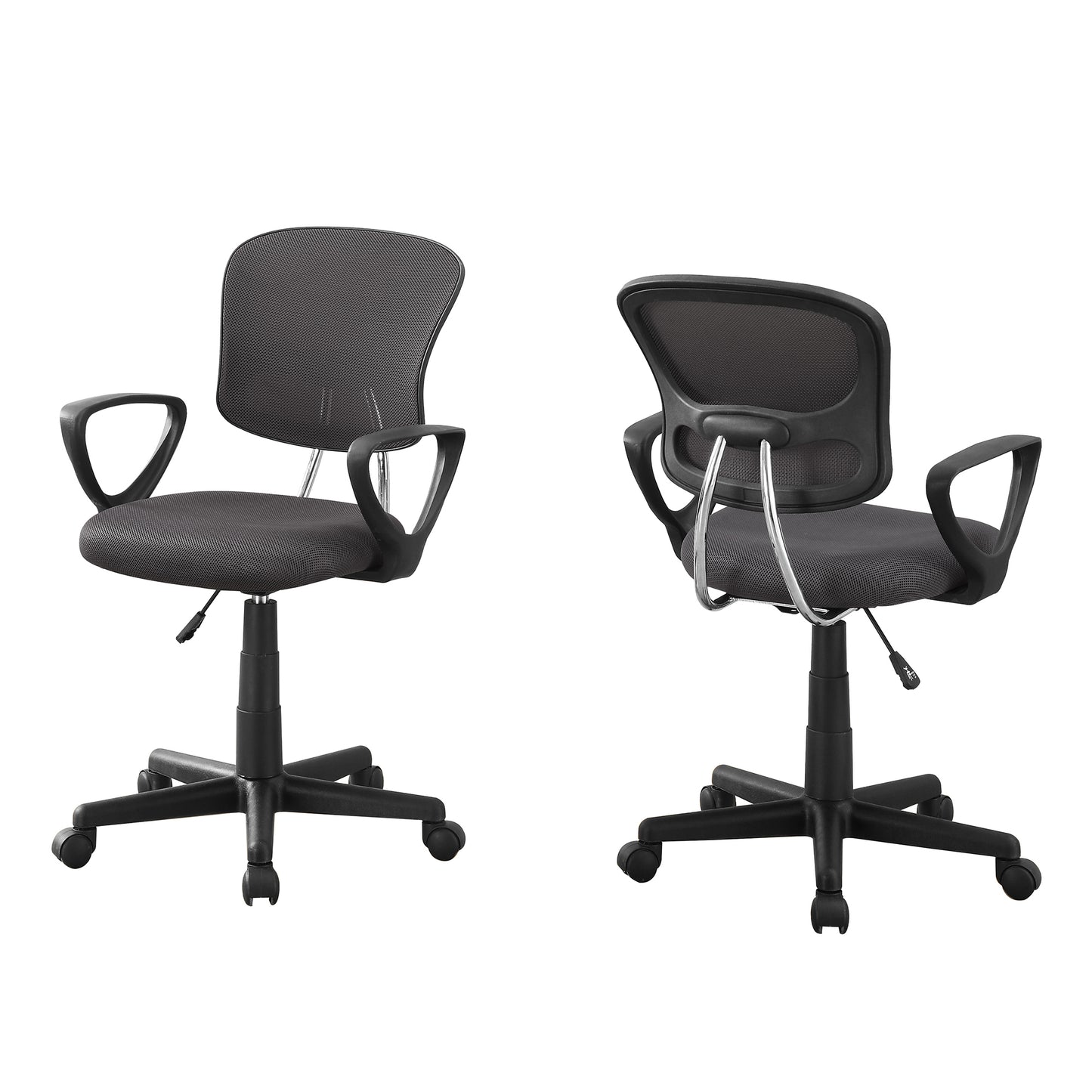 21.5" X 23" X 33" Grey Foam Metal Polypropylene Polyester  Office Chair