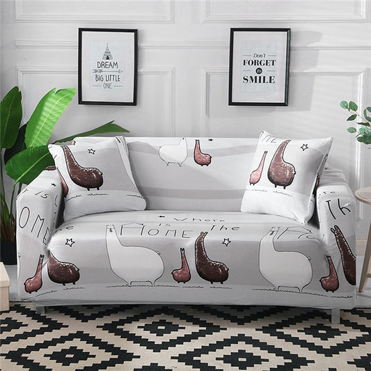 Color: D, Size: 4 seat - Sofa Cover Cute Cats Pattern Sectional Couch Cover All-inclusive Couch Cover Furniture Protector