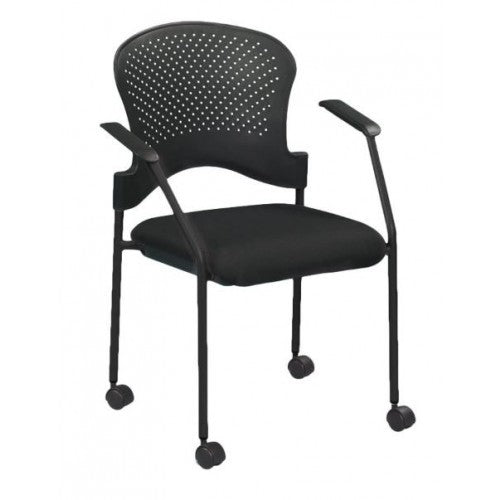 25" X 21" X 33.75" Black  Frame Plastic / Fabric Guest Chair