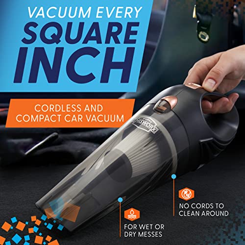 ThisWorx Car Vacuum Cleaner - Car Accessories - Small 12V High Power Handheld Portable Car Vacuum w/Attachments, 16 Ft Cord & Bag - Detailing Kit Essentials for Travel, RV Camper - American Smart