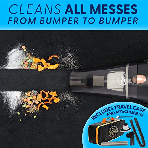 ThisWorx Car Vacuum Cleaner - Car Accessories - Small 12V High Power Handheld Portable Car Vacuum w/Attachments, 16 Ft Cord & Bag - Detailing Kit Essentials for Travel, RV Camper - American Smart