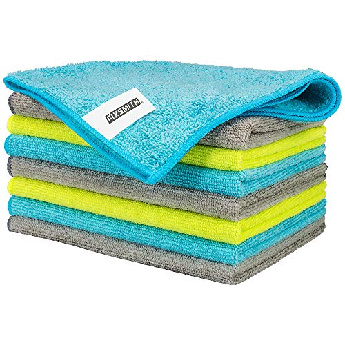 FIXSMITH Microfiber Cleaning Cloth - Pack of 8, Size: 12 x 16 in, Multi-Functional Cleaning Towels, Highly Absorbent Cleaning Rags, Lint-Free, Streak-Free Cleaning Cloths for Car Kitchen Home Office. - American Smart