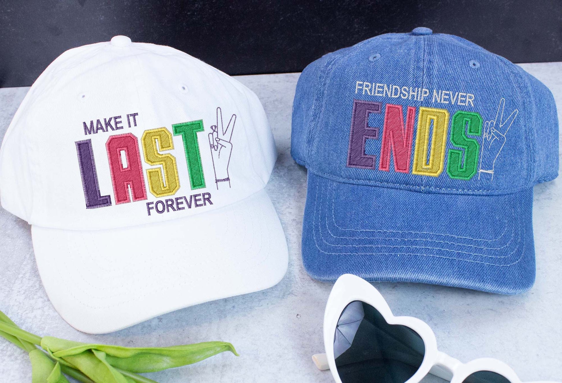 Make It Last Forever | Friendship Never Ends - Girl Power Bachelorette Party Hats - American Smart