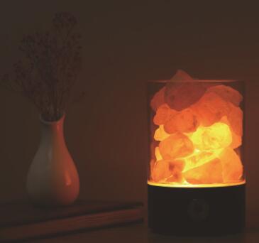 Color: Black - USB Crystal Light Himalayan Salt LED Lamp